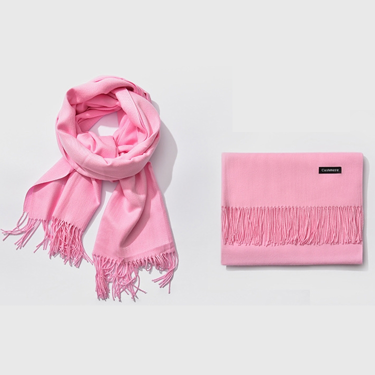 Autumn and Winter Season Classic Solid Color Imitation Cashmere Scarf, Size: 60 * 200cm(Pink)