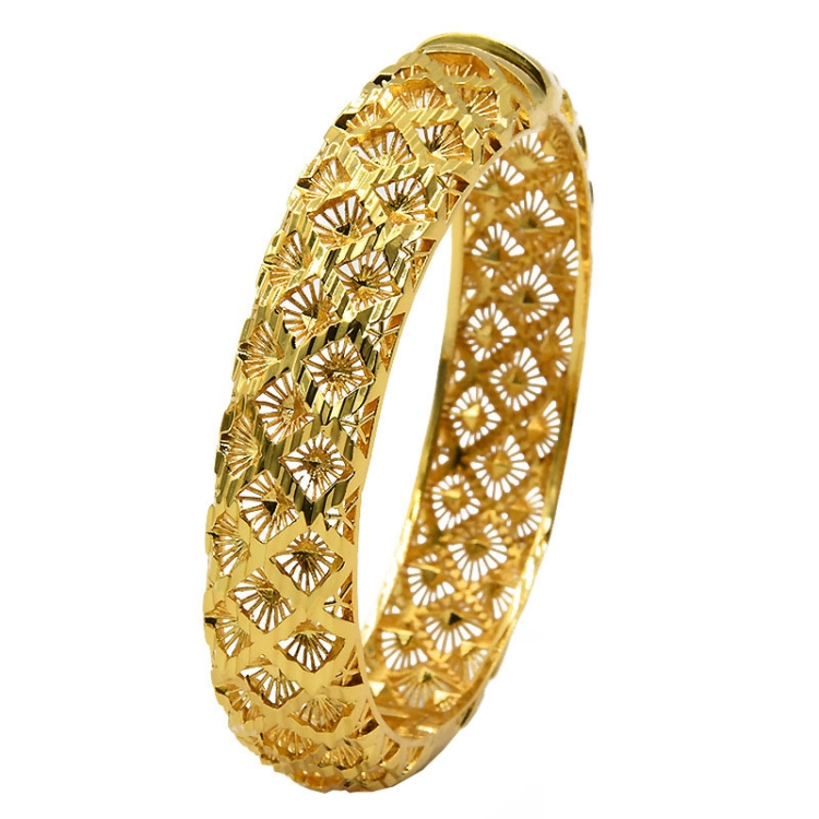 B-113 24K Gold Plated Bracelets Women Wedding Sand Gold Bracelet