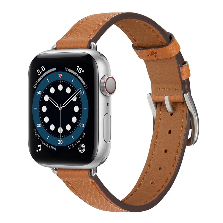 B Style Leather Watch Band Watch Band For Apple Watch Ultra 49mm&Watch Ultra 2 49mm / Series 9&8&7 45mm / SE 3&SE 2&6&SE&5&4 44mm / 3&2&1 42mm(Brown)