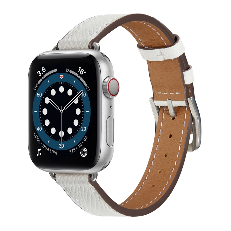 B Style Leather Watch Band Watch Band For Apple Watch Ultra 49mm&Watch Ultra 2 49mm / Series 9&8&7 45mm / SE 3&SE 2&6&SE&5&4 44mm / 3&2&1 42mm(White)