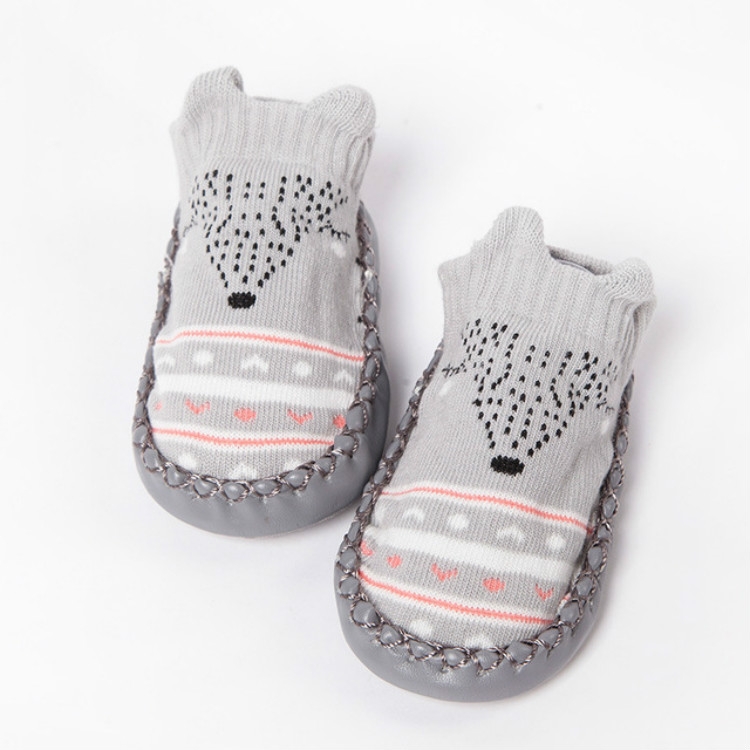 Baby Cartoon Cotton Non-slip Floor Toddler Socks, Size:12cm(Light Gray)