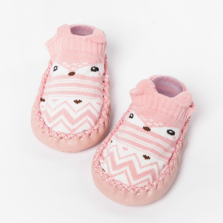 Baby Cartoon Cotton Non-slip Floor Toddler Socks, Size:12cm(Pink)