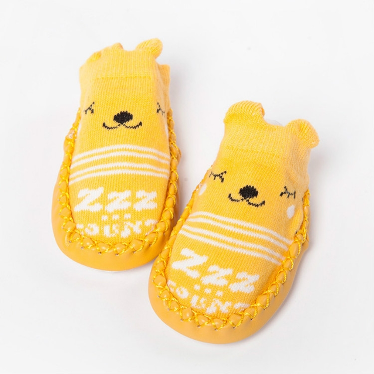 Baby Cartoon Cotton Non-slip Floor Toddler Socks, Size:12cm(Yellow)