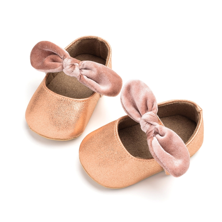 Baby Girl Toddler Shoes Newborn Soft Cloth Shoes Princess Shoes Flat Shoes, Size:13(Gold)