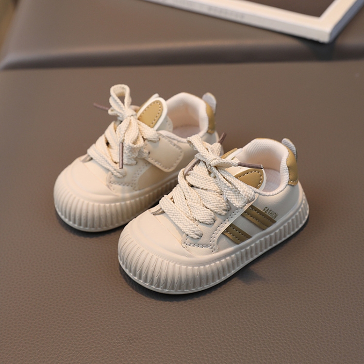 Baby Toddler Shoes Boys And Girls Packed Toe Anti Kick Casual Board Shoes, Size: 19(Khaki)