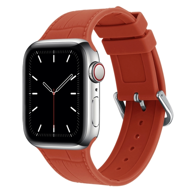 Bamboo Joint Silicone Watch Band For Apple Watch Series 9&8&7 41mm / SE 3&SE 2&6&SE&5&4 40mm / 3&2&1 38mm(Orange)