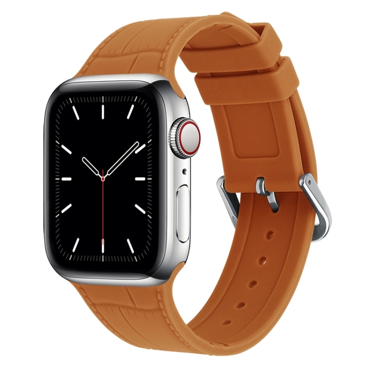 Bamboo Joint Silicone Watch Band For Apple Watch Ultra 49mm&Watch Ultra 2 49mm / Series 9&8&7 45mm / SE 3&SE 2&6&SE&5&4 44mm / 3&2&1 42mm(Brown)