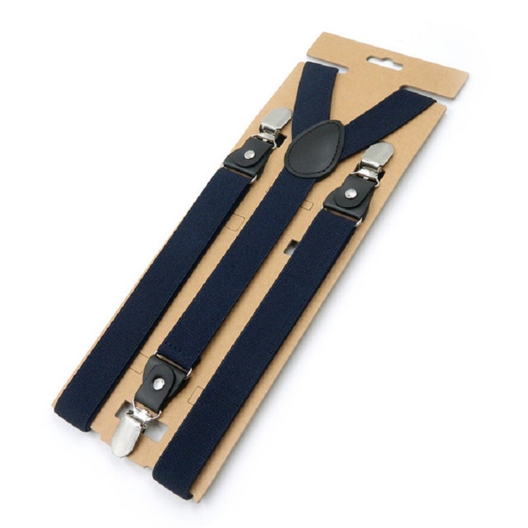 Bib Pants Anti-drop Clips Y Shape Shoulder Strap Clip for Men / Women(Navy)