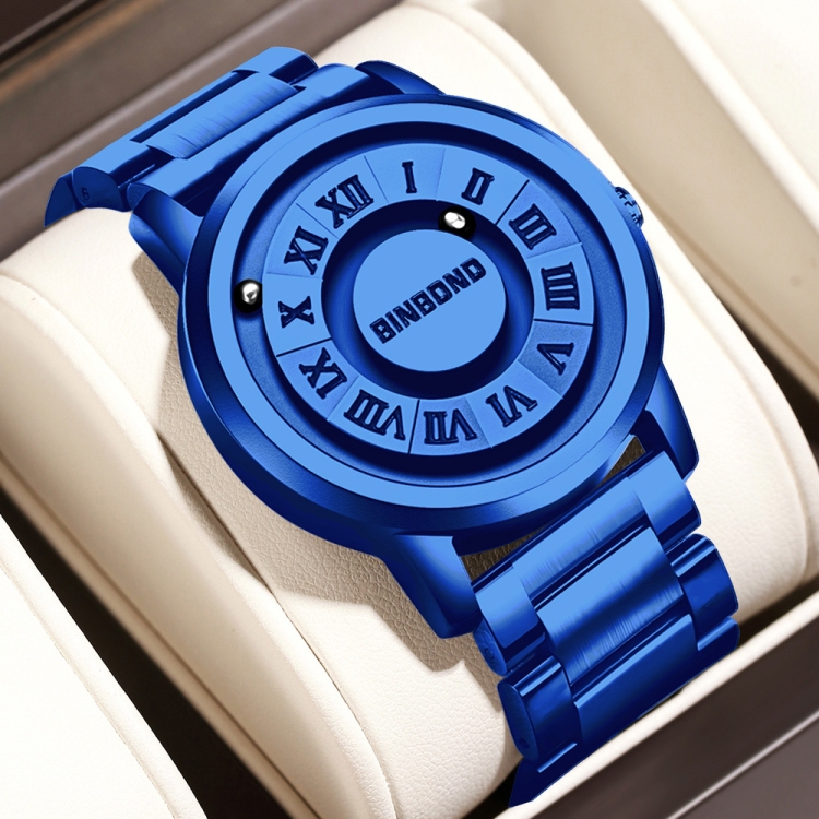 BINBOND B234 30m Waterproof Magnetic Suspension Watch, Color: Blue Steel-Blue