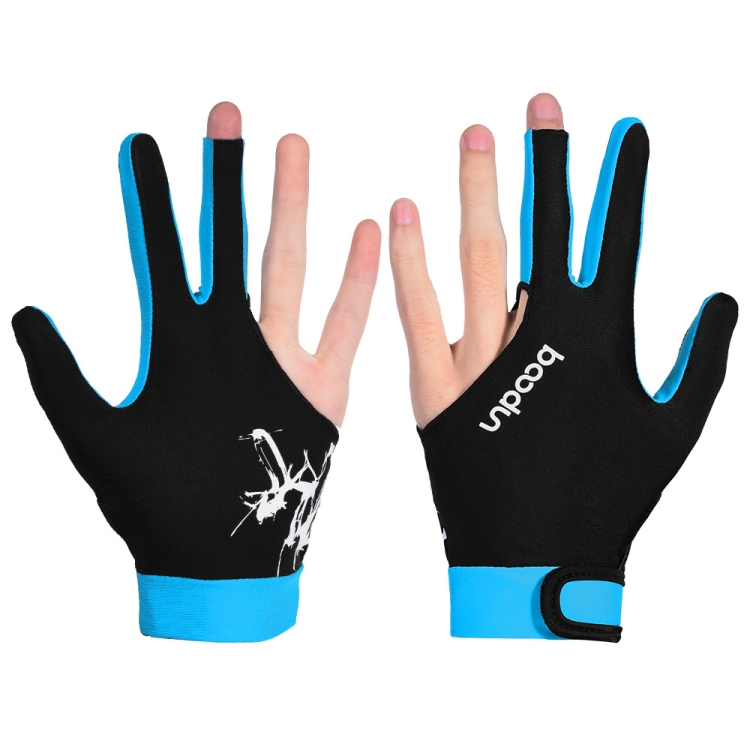 BOODUN M050912 Thin Breathable Men and Women Billiards Three Finger Single Gloves, Size:M(Sky Blue)