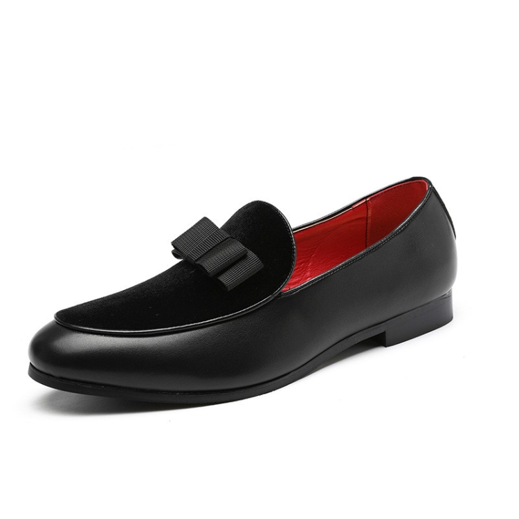 Bowknot Wedding Dress Male Flats Gentlemen Casual Shoes, Shoe Size:45(Black)