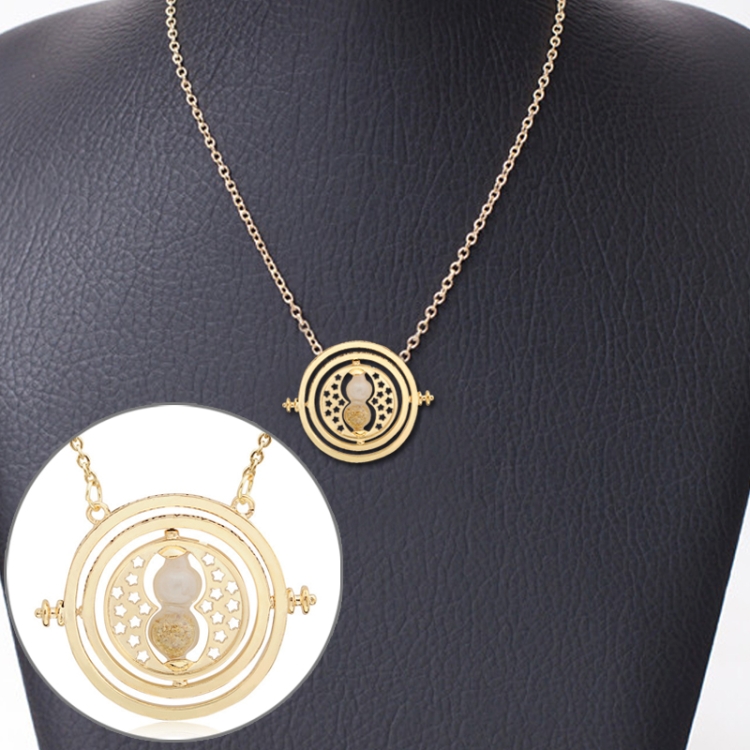 Brand New Fashion Time Converter Hourglass, Necklace(Gold)