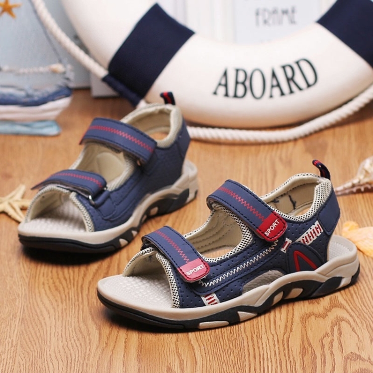 Breathable Lightweight and Soft Wear Resistant Sandals for Children (Color:Dark Blue Size:28)