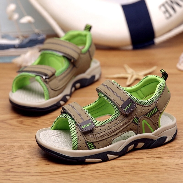 Breathable Lightweight and Soft Wear Resistant Sandals for Children (Color:Green Size:27)