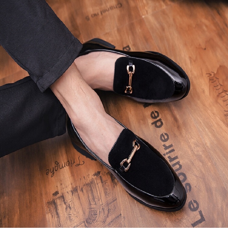 British Style Pointed Shoes Versatile Casual Shoes Slip-on Men Shoes, Size:41(Black Suede)