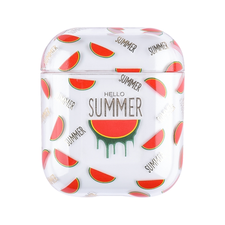 Bronzing Fruit Pattern PC Earphone Hard Protective Case For AirPods 1 / 2(F03)