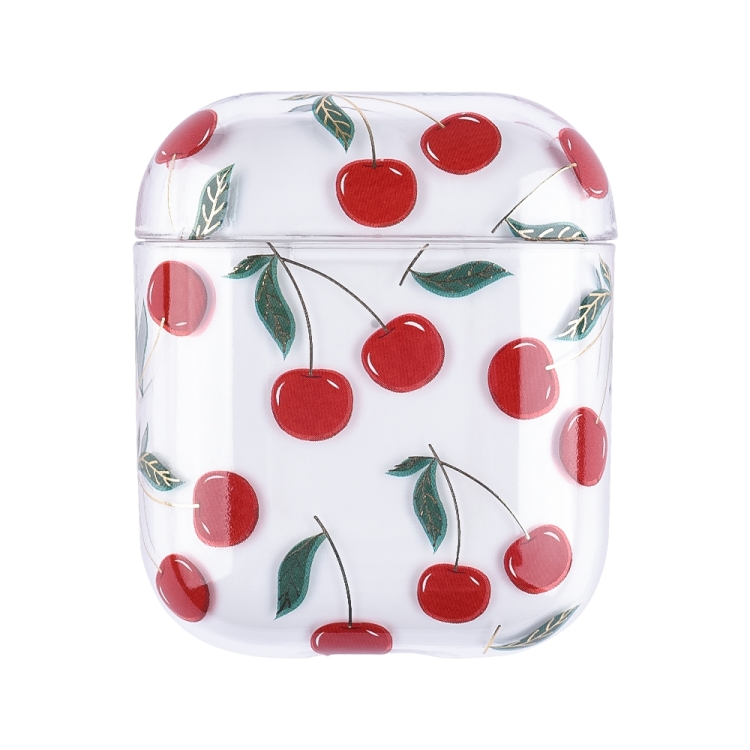 Bronzing Fruit Pattern PC Earphone Hard Protective Case For AirPods 1 / 2(F05)