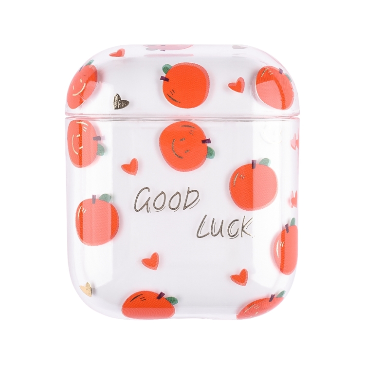 Bronzing Fruit Pattern PC Earphone Hard Protective Case For AirPods 1 / 2(F06)