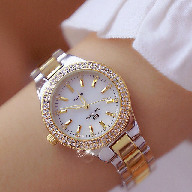 BS bee sister FA1258 Women Round Case Diamond Alloy Strap Watch(Interval Gold)