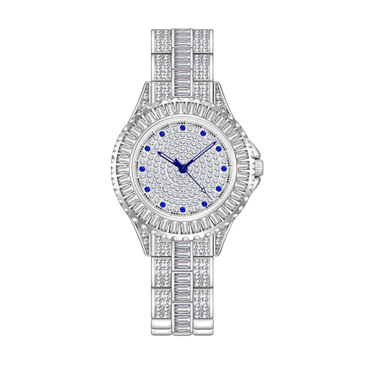 BS Bee Sister FA1686 Diamond Inlaid Ladies Watch Jewelry Chain Watch(Silver)