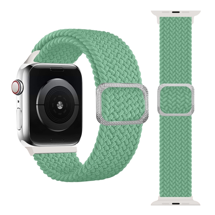 Buckle Braided Elastic Strap Watch Band For Apple Watch Series 9&8&7 41mm / SE 3&SE 2&6&SE&5&4 40mm / 3&2&1 38mm(Pistachio)