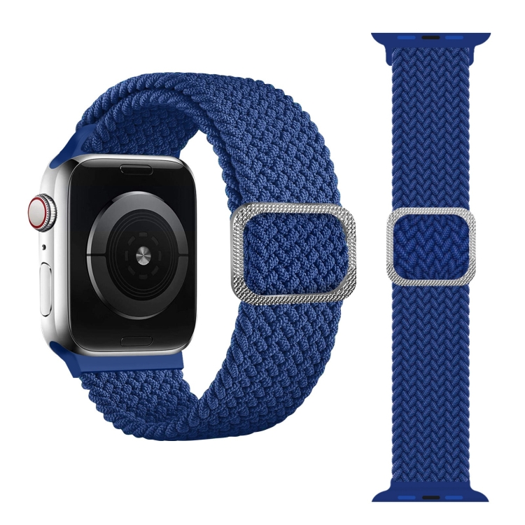 Buckle Braided Elastic Strap Watch Band For Apple Watch Ultra 49mm&Watch Ultra 2 49mm / Series 9&8&7 45mm / SE 3&SE 2&6&SE&5&4 44mm / 3&2&1 42mm(Blue)