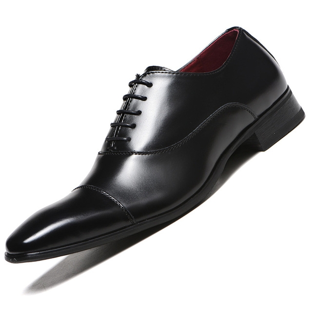 Business Comfortable Formal Oxfords Leather Shoes, Size:44(Black)