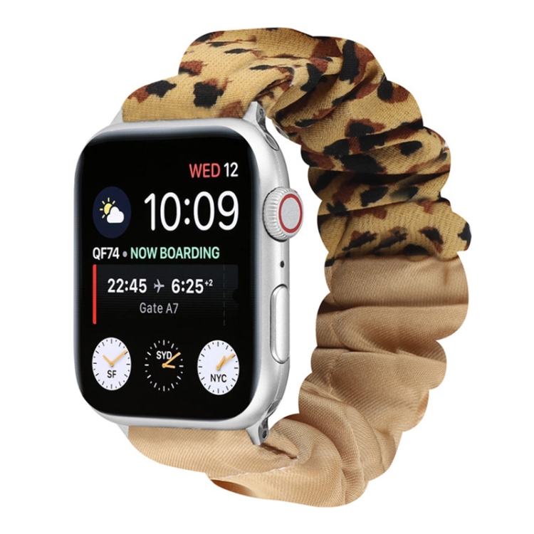Butterfly Pattern Hair Ring Cloth Watch Band For Apple Watch Series 7 41mm / 6 & SE & 5 & 4 40mm / 3 & 2 & 1 38mm(G)