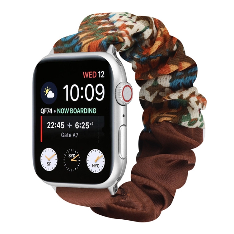 Butterfly Pattern Hair Ring Cloth Watch Band For Apple Watch Series 9&8&7 41mm / SE 3&SE 2&6&SE&5&4 40mm / 3&2&1 38mm(H)