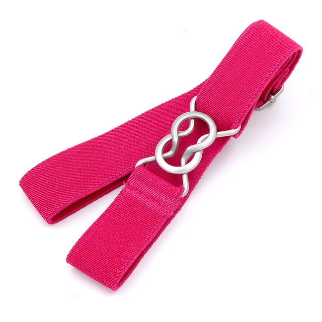 Candy-colored 8-Character Clasp Elastic Braided Belt for Children(Rose Red)