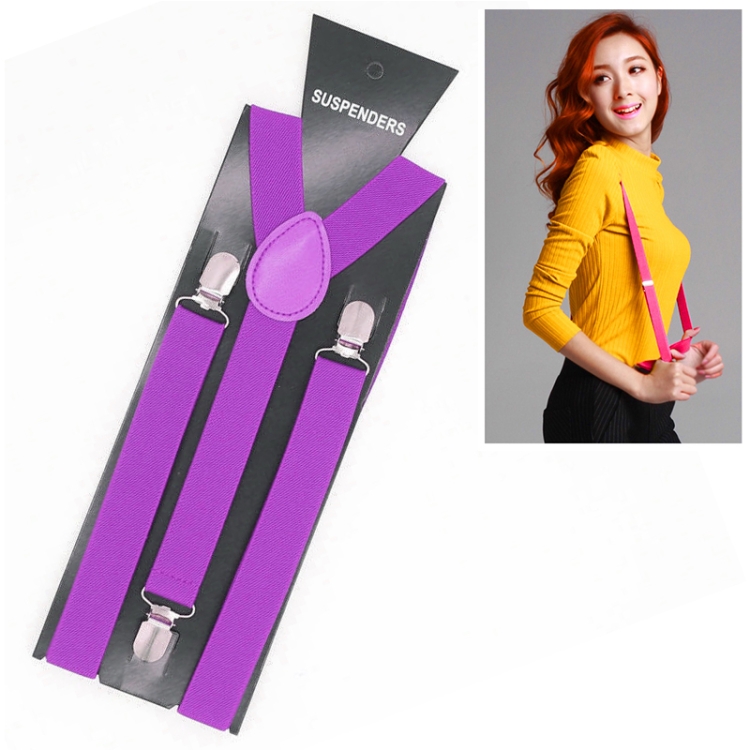 Candy-colored Stretch Polyester Adjustable Shoulder Strap Clip(Purple)