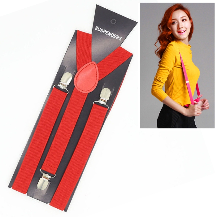 Candy-colored Stretch Polyester Adjustable Shoulder Strap Clip(Red)