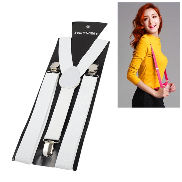 Candy-colored Stretch Polyester Adjustable Shoulder Strap Clip(White)