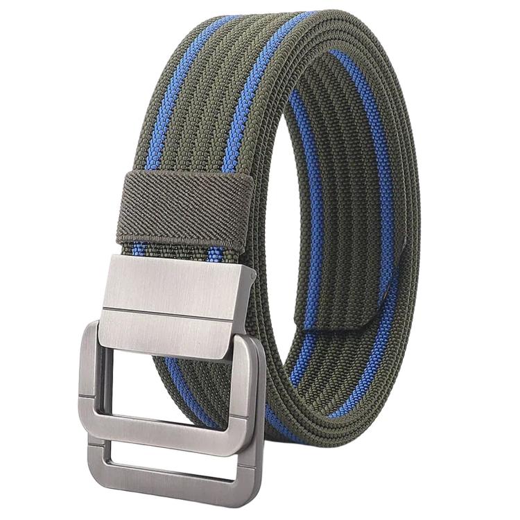 Casual Nylon Belt With Automatic Alloy Buckle Men Women Belt, Length: 120cm(Army Green Blue)