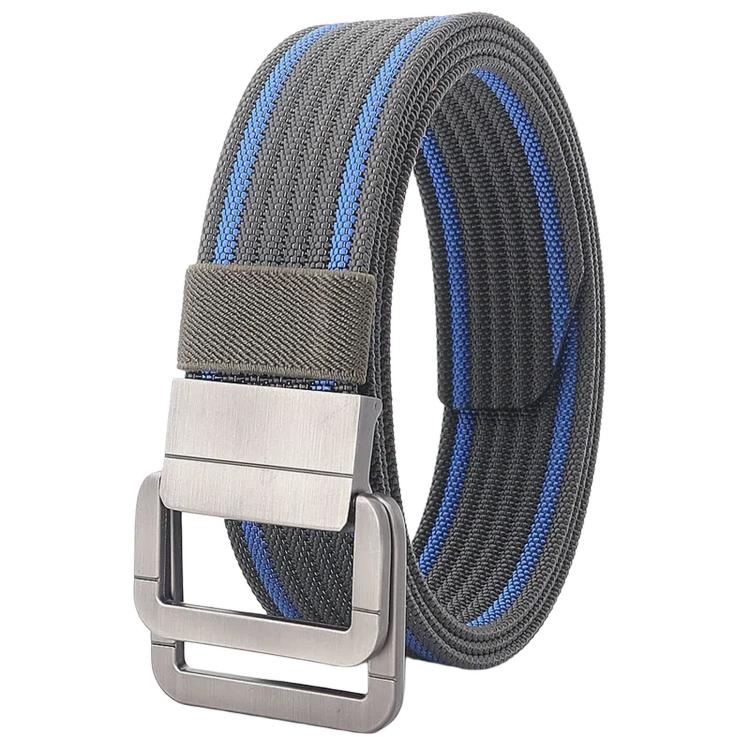 Casual Nylon Belt With Automatic Alloy Buckle Men Women Belt, Length: 120cm(Dark Gray Blue)