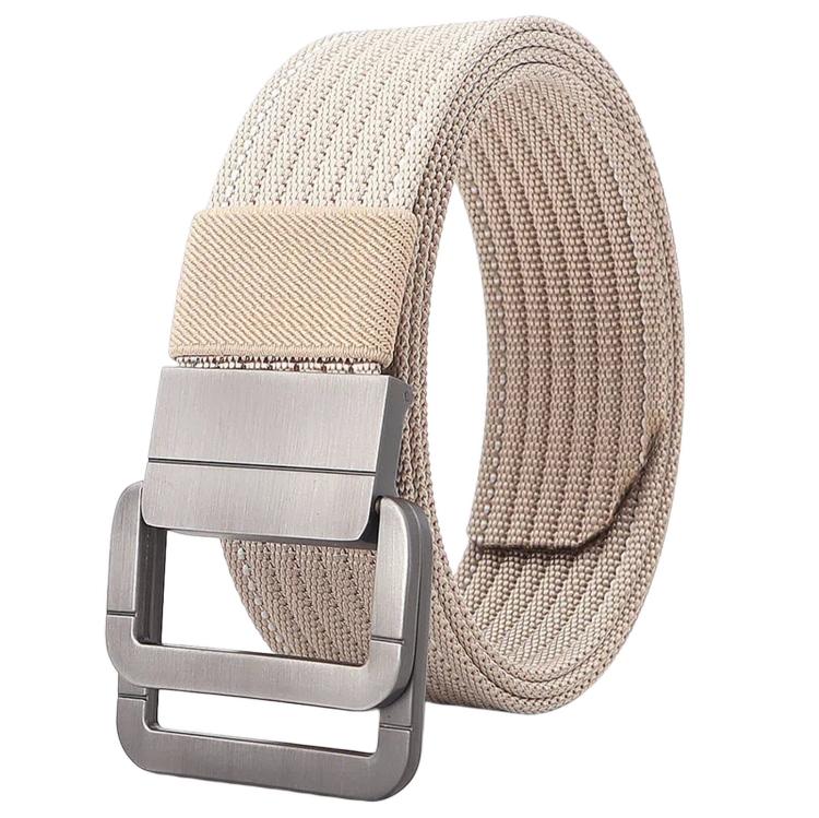 Casual Nylon Belt With Automatic Alloy Buckle Men Women Belt, Length: 120cm(Khaki White)