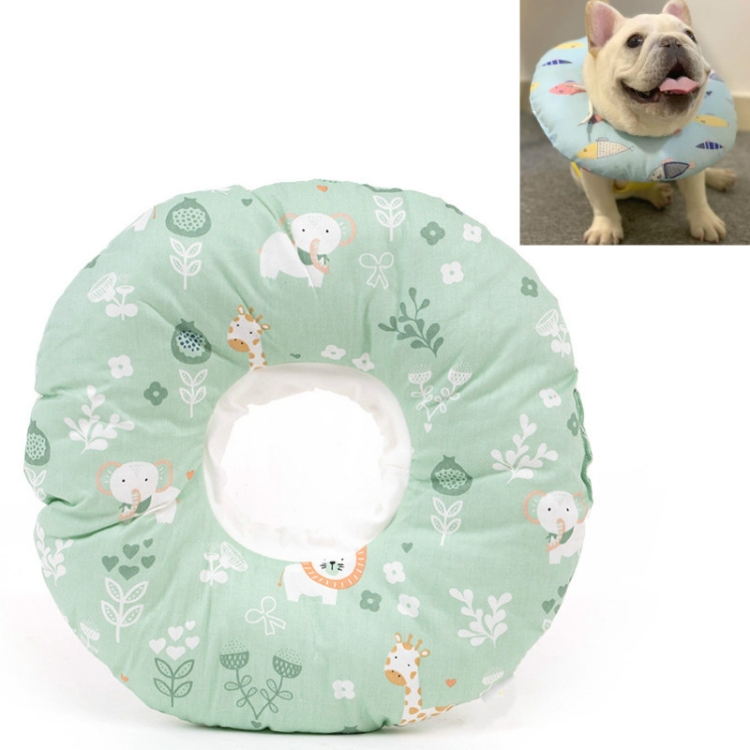 Cat Anti-Lick And Anti-Bite Soft Ring Dog Collar Pet Supplies, Size:L(Green Lion)