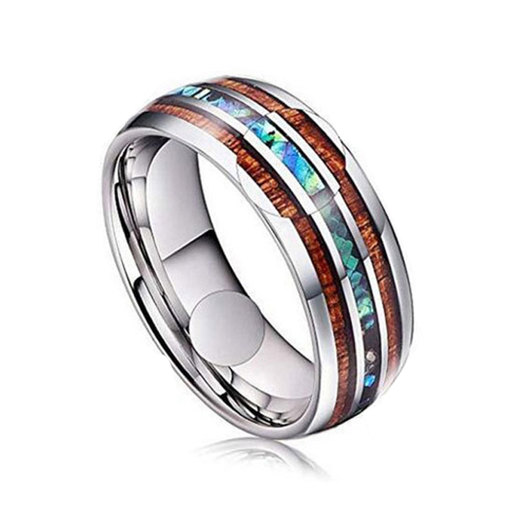 Ceramic Tungsten Steel Dragon Texture Ring for Men, Ring Size:7
