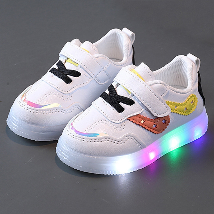 Children Board Shoes LED Light-Up Casual Footwear Boys And Girls Shoes, Size: 21(Yellow)