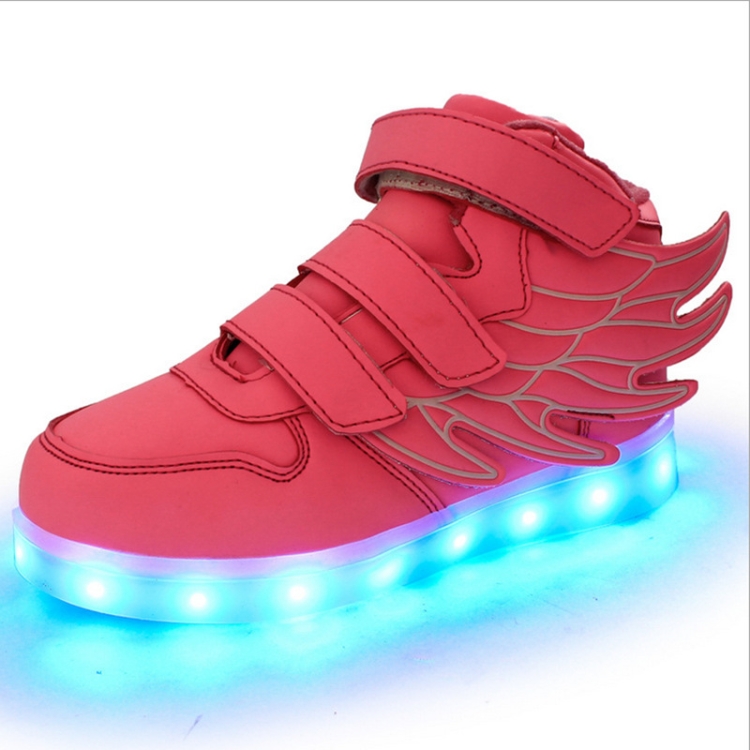 Children Colorful Light Shoes LED Charging Luminous Shoes, Size: 25(Pink)