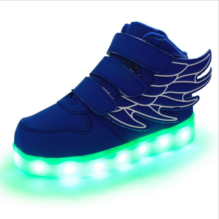 Children Colorful Light Shoes LED Charging Luminous Shoes, Size: 30(Blue)