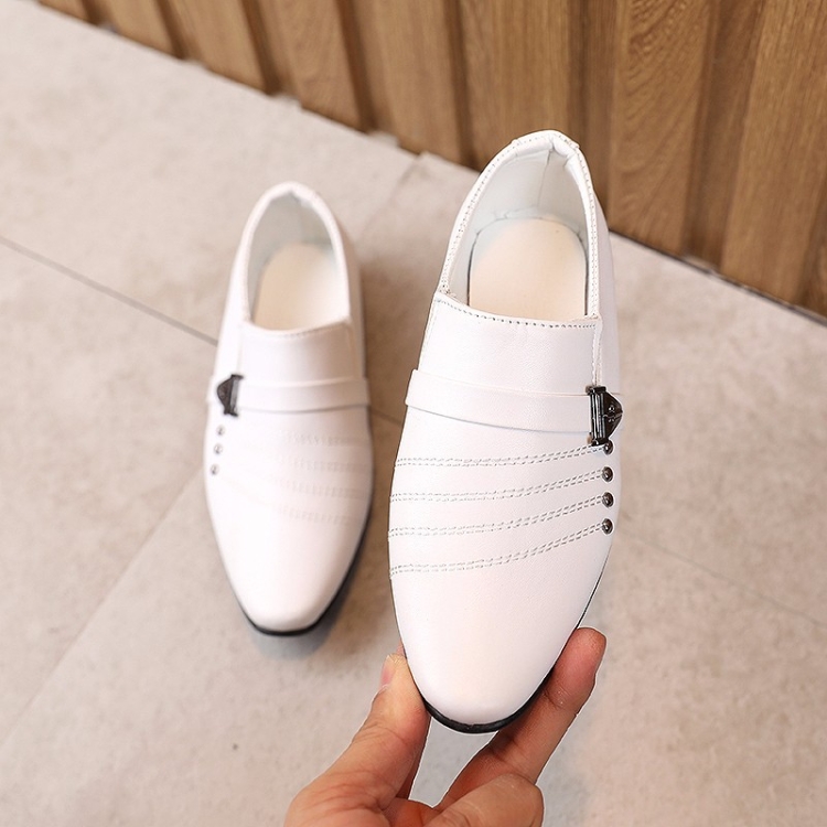 Children Dress Leather Shoes British Style Casual Performance Shoes, Size: 23(White)