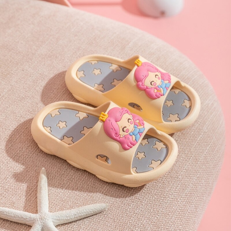 Children Slippers Cartoon Non-Slip Soft-Soled Sandals, Size: 30-31 Inner Length 17.5cm(Beige)