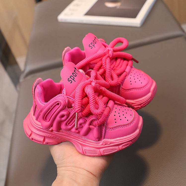 Children Sneakers Breathable Soft Sole Sports Shoes Toddlers Casual Shoes, Size: 28(Rose Red)