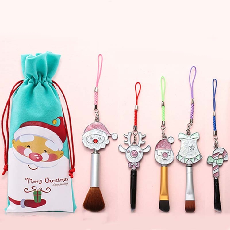 Christmas Makeup Brush Gift Elk Beginner Set Beauty Tool Set, Specification:Five Shorts 2-Double Sided
