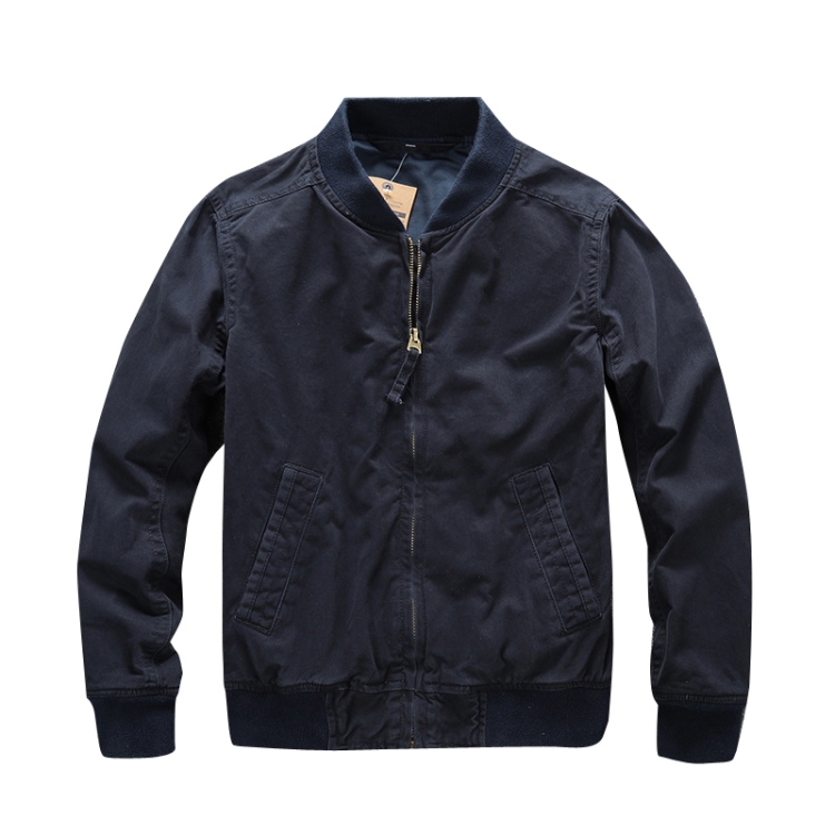 CHYAF 312A Water Washing Men Cotton Clothing Loose Casual Coat Jacket, Size: S(Royal Blue)