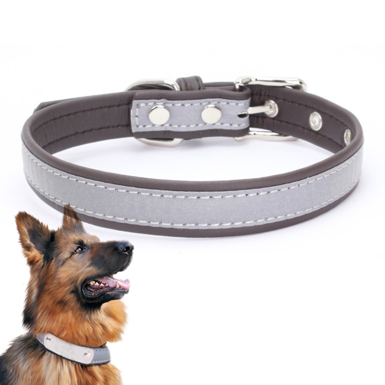 CL181K Pet Soft Reflecting Collar, Size: L(No Iron Sheet Dark Brown)