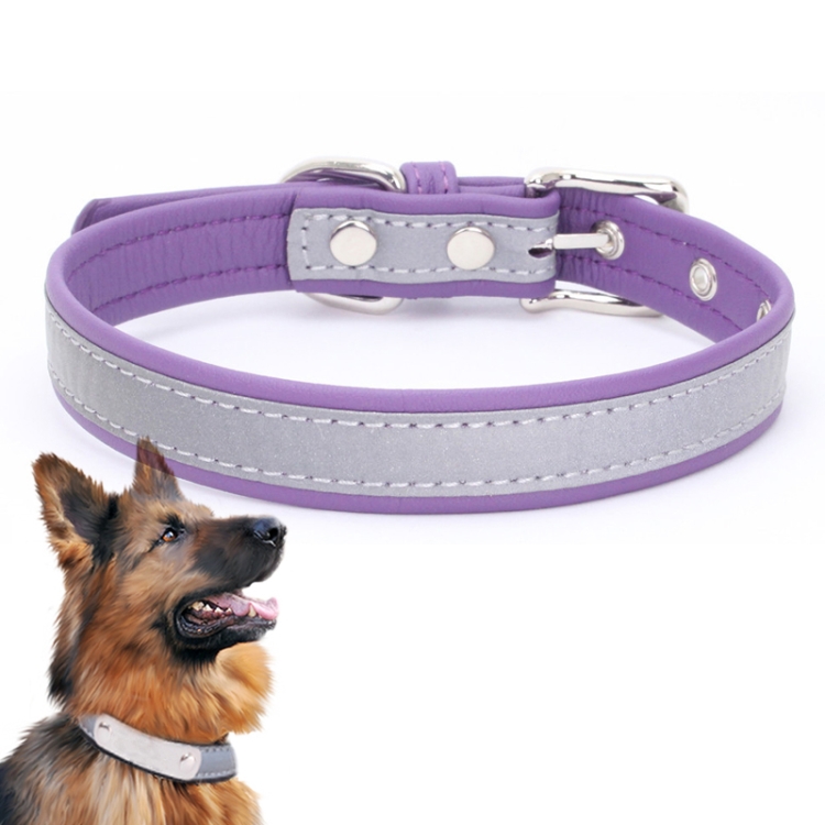 CL181K Pet Soft Reflecting Collar, Size: M(No Iron Sheet Purple)