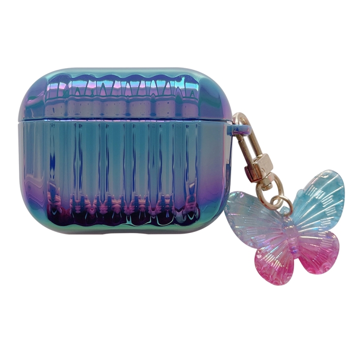 Color Plated PC Earphone Case with Butterfly Clasp For AirPods Pro(Purple)