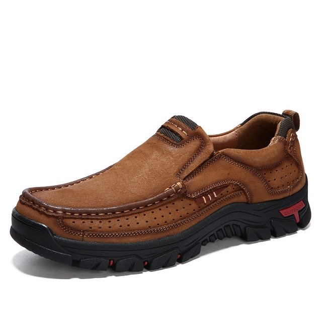 Comfortable and Breathable Non-Slip Set Feet Outdoor Hiking Sneakers Formal Shoes for Men, Shoe Size:47(Brown)